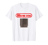 Cute Blow Me Retro Video Game Old School Gamer Men's T-Shirt White