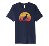 Cute Vintage Eighties Style Cat Retro Distressed Design Women's T-Shirt Navy