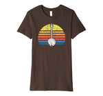 Wonderful Retro Banjo Sun Eighties Style Bluegrass Pickers Women's T-Shirt Brown