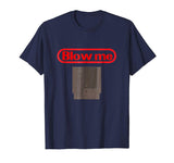 Cute Blow Me Retro Video Game Old School Gamer Men's T-Shirt Navy