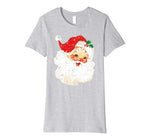 Cute Distressed Vintage Santa Claus Jolly Old Saint Nick Women's T-Shirt Heather Grey