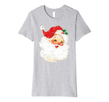 Cute Distressed Vintage Santa Claus Jolly Old Saint Nick Women's T-Shirt Heather Grey