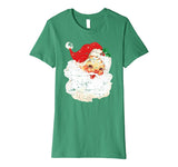 Cute Distressed Vintage Santa Claus Jolly Old Saint Nick Women's T-Shirt Kelly Green