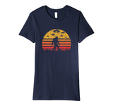 Wonderful Bigfoot Ufo Abduction Vintage Believe Retro Women's T-Shirt Navy