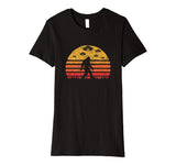 Wonderful Bigfoot Ufo Abduction Vintage Believe Retro Women's T-Shirt Black