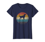 Cutest Golden Retriever Dog Retro Vintage 70s Silhouette Gift Women's T-Shirt Navy