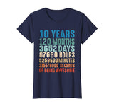 Wonderful 10 Years Old 10th Birthday Vintage Retro 120 Months Women's T-Shirt Navy