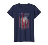 Wonderful American Flag Vintage Baseball Flag Dad Mom Tee Women's T-Shirt Navy