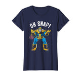 Funny Marvel Thanos Space Oh Snap! Retro Comic Style Women's T-Shirt Navy