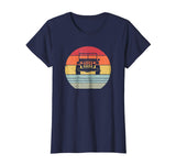 Cute Retro Off Road 4x4 . Vintage 70s Sunset Car . Women's T-Shirt Navy