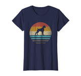 Hot Boxer Dog Retro Vintage 70s Silhouette Breed Gift Women's T-Shirt Navy