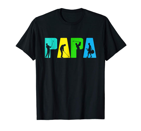 Beautiful Retro Golfing Papa . Golf Gifts For Fathers Day Men's T-Shirt Black