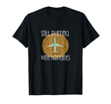 Funny Still Playing With Airplanes Pilo Vintage Graphic Tee Men's T-Shirt Black
