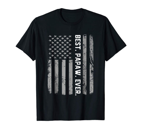Cute Best Papaw Ever Vintage American Flag Men's T-Shirt Black