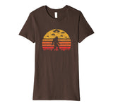 Wonderful Bigfoot Ufo Abduction Vintage Believe Retro Women's T-Shirt Brown