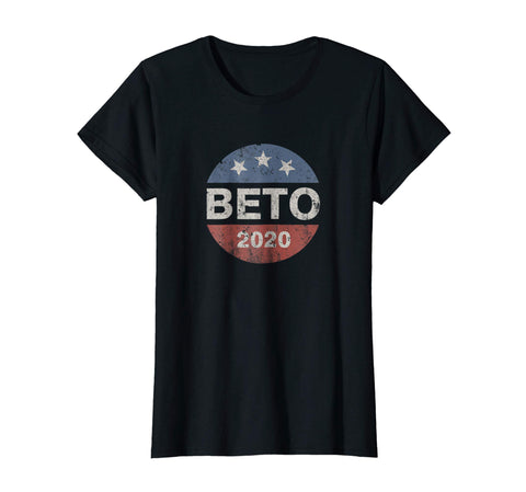 Funny Beto 2020 Vintage Button Beto O'rourke Women's T-Shirt Black