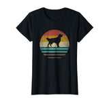 Cutest Golden Retriever Dog Retro Vintage 70s Silhouette Gift Women's T-Shirt Black
