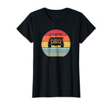 Cute Retro Off Road 4x4 . Vintage 70s Sunset Car . Women's T-Shirt Black