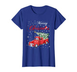 Hotest Red Truck Merry Christmas Tree Vintage Red Pickup Truck Tee Women's T-Shirt Royal Blue