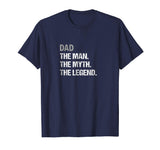 Hot Retro Vintage The Man Myth Legend Fathers Day Men's T-Shirt Navy