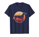 Funny Vintage Retro Dachshund Weiner Dog Mother Dad Gift Men's T-Shirt Navy