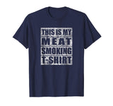 Funny Funny Gift Bbq Smoker Retro Tee My Meat Smoking Men's T-Shirt Navy