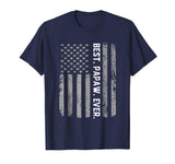 Cute Best Papaw Ever Vintage American Flag Men's T-Shirt Navy