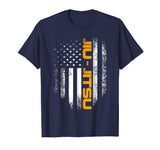 Wonderful Vintage American Usa Flag Brazilian Jiu Jitsu Bjj Gift Men's T-Shirt Navy