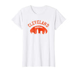 Great Downtown Cleveland City Skyline Football Vintage Fan Women's T-Shirt White
