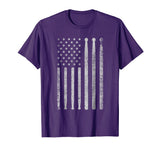 Wonderful Vintage Drum Drummer Usa American Flag Tee Gift Men's T-Shirt Purple