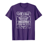 Hot Vintage 2000 Perfectly 18th Birthday 18 Years Old Men's T-Shirt Purple