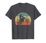 Cool Vintage Motocross Dirt Bike Silhouette Retro Men's T-Shirt Dark Heather