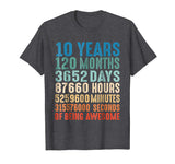 Wonderful 10 Years Old 10th Birthday Vintage Retro 120 Months Men's T-Shirt Dark Heather