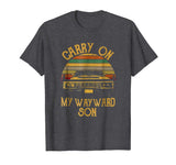 Cute Vintage Car Carry On My Wayward Son Men's T-Shirt Dark Heather