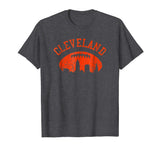 Great Downtown Cleveland City Skyline Football Vintage Fan Men's T-Shirt Dark Heather