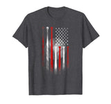 Wonderful American Flag Vintage Baseball Flag Dad Mom Tee Men's T-Shirt Dark Heather