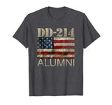 Great Dd 214 Army Alumni Vintage American Flag Men's T-Shirt Dark Heather