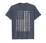 Wonderful Vintage Drum Drummer Usa American Flag Tee Gift Men's T-Shirt Heather Blue