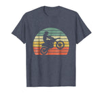 Cool Vintage Motocross Dirt Bike Silhouette Retro Men's T-Shirt Heather Blue