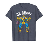 Funny Marvel Thanos Space Oh Snap! Retro Comic Style Men's T-Shirt Heather Blue