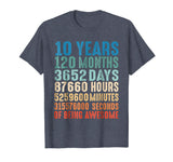 Wonderful 10 Years Old 10th Birthday Vintage Retro 120 Months Men's T-Shirt Heather Blue