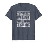 Funny Funny Gift Bbq Smoker Retro Tee My Meat Smoking Men's T-Shirt Heather Blue