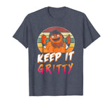 Great Retro Vintage Hockey_keep_it_gritty_flyers_mascot_ Men's T-Shirt Heather Blue