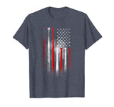 Wonderful American Flag Vintage Baseball Flag Dad Mom Tee Men's T-Shirt Heather Blue