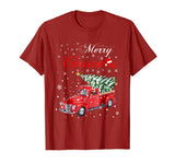 Hotest Red Truck Merry Christmas Tree Vintage Red Pickup Truck Tee Men's T-Shirt Cranberry