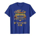 Cute Vintage Car Carry On My Wayward Son Men's T-Shirt Royal Blue