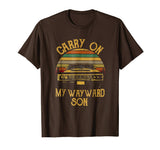 Cute Vintage Car Carry On My Wayward Son Men's T-Shirt Brown