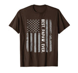 Cute Best Papaw Ever Vintage American Flag Men's T-Shirt Brown