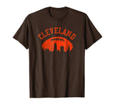 Great Downtown Cleveland City Skyline Football Vintage Fan Men's T-Shirt Brown