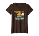 Beautiful Vintage Yellowstone National Park Retro Women's T-Shirt Brown